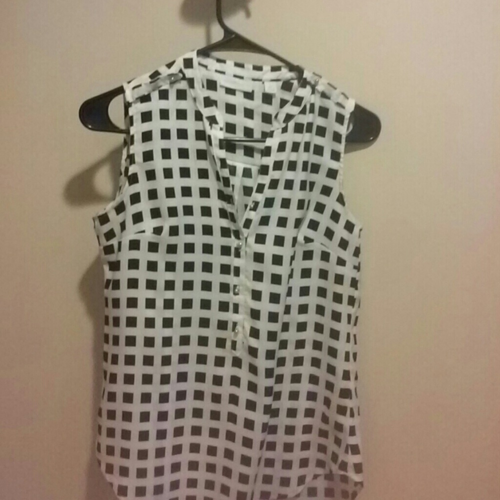 Loose fit check print silky blouse